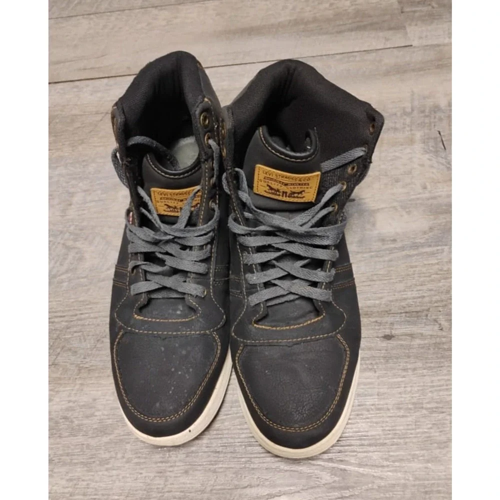 Levis Strauss High Top Black Shoes Men Size 10.5
